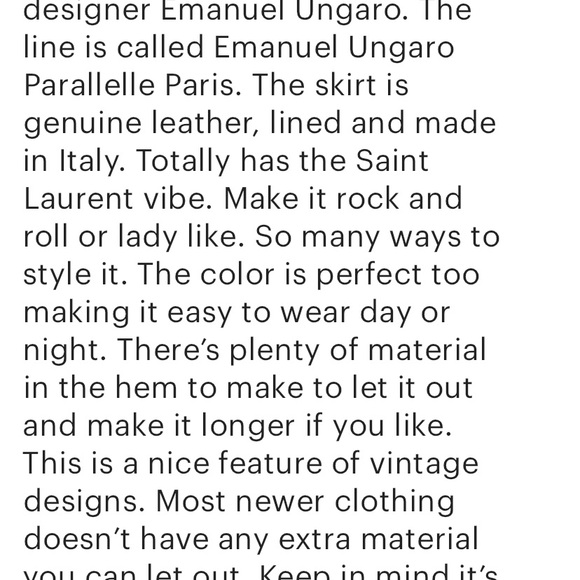 1970s to 1980s Emanuel Ungaro Parallele Paris Navy Blue Leather Skirt Size XS/S - Picture 10 of 11